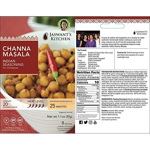Jaswants Kitchen Indian Spice Blends With Recipes - 6 Pack Chi