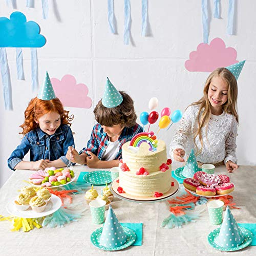 Rainbow Birthday Cake Topper Party Supplies With Rainbow Clouds