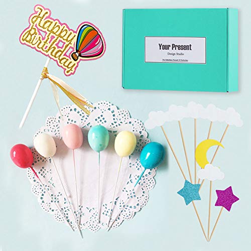 Rainbow Birthday Cake Topper Party Supplies With Rainbow Clouds
