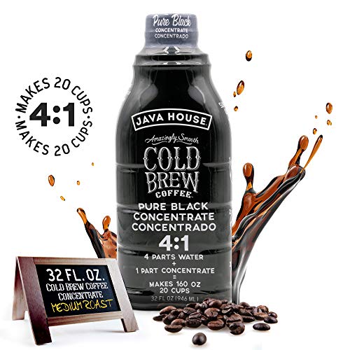 Java House Cold Brew Coffee, Colombian 4:1 Liquid Concentrate, 3