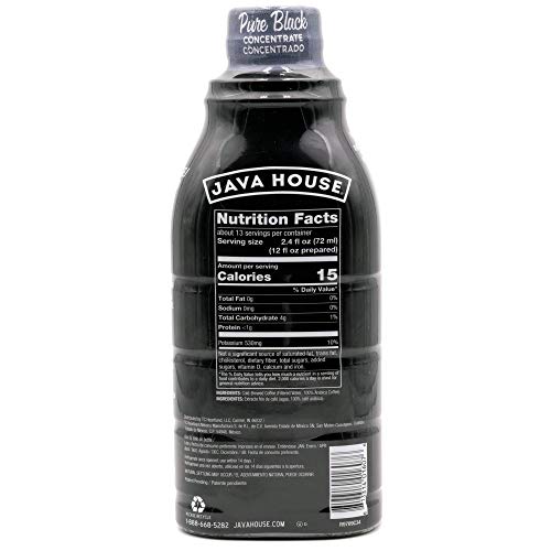 Java House Cold Brew Coffee, Colombian 4:1 Liquid Concentrate, 3