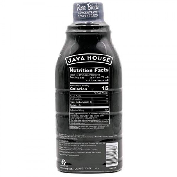 JAVA HOUSE Cold Brew Coffee, Colombian 4:1 Liquid Concentrate, 3...