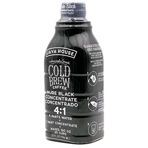 Java House Cold Brew Coffee, Colombian 4:1 Liquid Concentrate, 3
