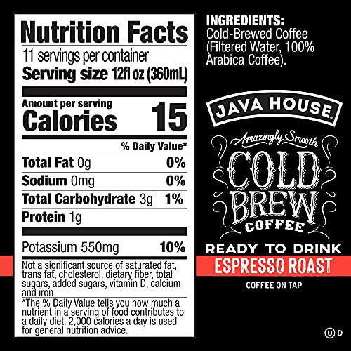 Java House Cold Brew Coffee On Tap, 1 Gallon / 128 Fluid Ounce