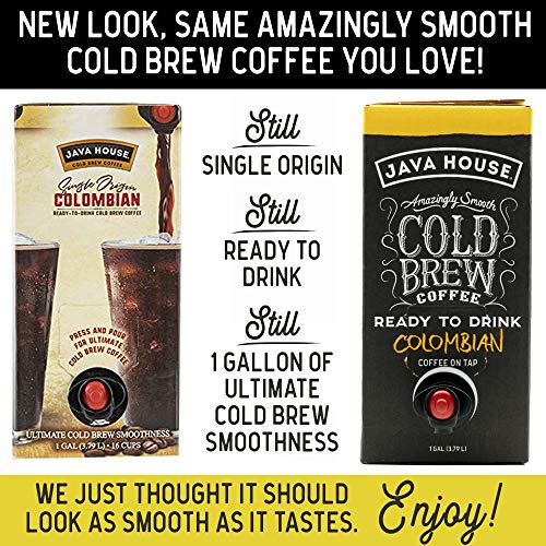 Java House Cold Brew Coffee On Tap, Colombian Black 1 Gallon /