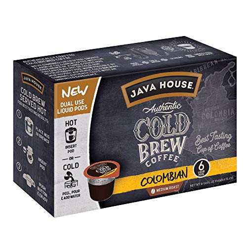 Java House Cold Brew Coffee, Colombian, Medium Roast, 6 Liquid P