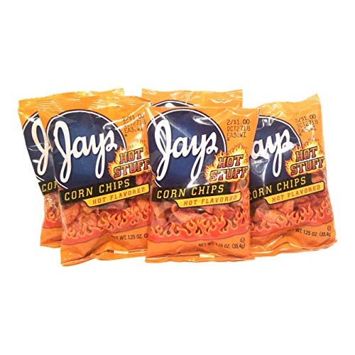 Jays Hot Stuff Corn Chips 5 Pack 1.25Oz Bags