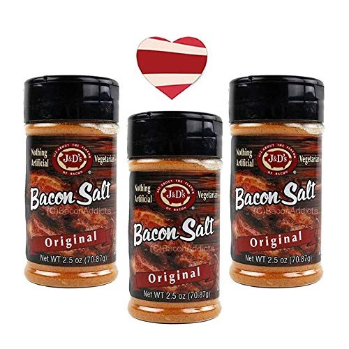 J&Amp;Ds Original Bacon Salt 3 Pack + Sticker - Low Sodium Bacon