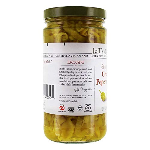 Jeffs Naturals, Peperoncini Greek Sliced Golden, 12 Fl Oz