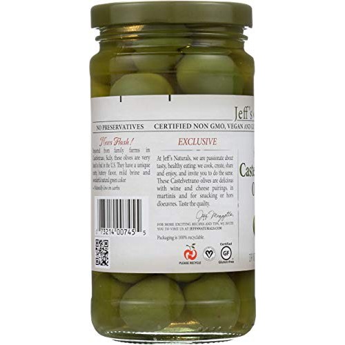 Jeffs Naturals Whole Castelvetrano Olives, 7.5 Oz