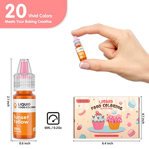 Food Coloring Liquid Set - Jelife 20 Colors Liquid Food Dye Edib