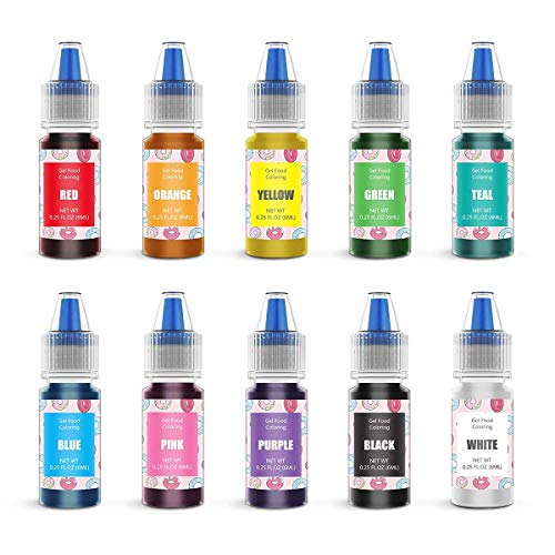 Gel Food Coloring 10 Colors Set - Jelife Gel Based Flavorless Ed Gel Food Coloring 10 Colors Set - Jelife Gel Based Flavorless Ed
