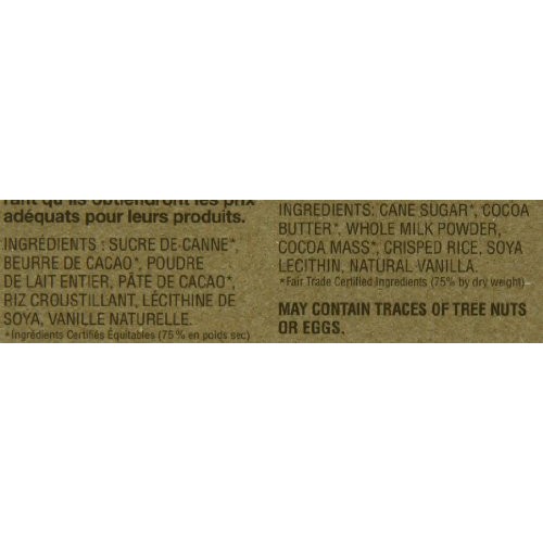 Jelinas Milk Chocolate Bar, Crisped Rice, 3.35 Ounce Pack Of 8