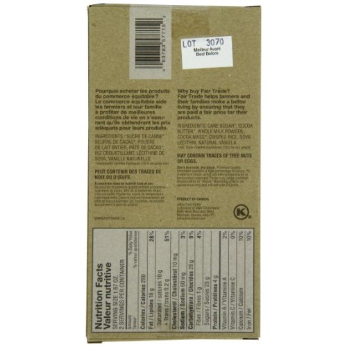 Jelinas Milk Chocolate Bar, Crisped Rice, 3.35 Ounce Pack Of 8