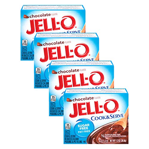 Jell-O Chocolate Pudding, Cook &Amp; Serve, Sugar Free, 1.3 Oz Box,