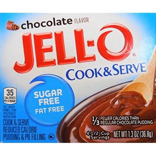 Jell-O Chocolate Pudding, Cook &Amp; Serve, Sugar Free, 1.3 Ounce Bo