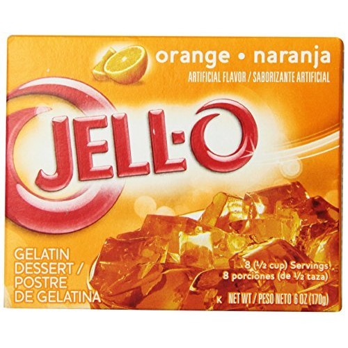 Jell-O Gelatin Dessert Orange, 6 Oz Pack Of 18
