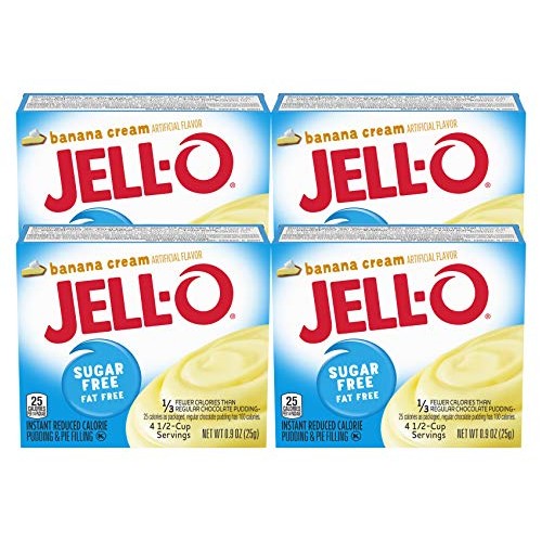 Jell-O Banana Cream Sugar Free Pudding &Amp; Pie Filling 4-Pack