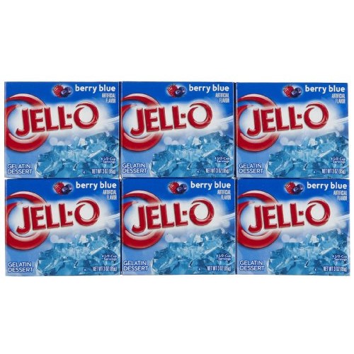 Jell-O Berry Blue, Gelatin Dessert, 6 Pk