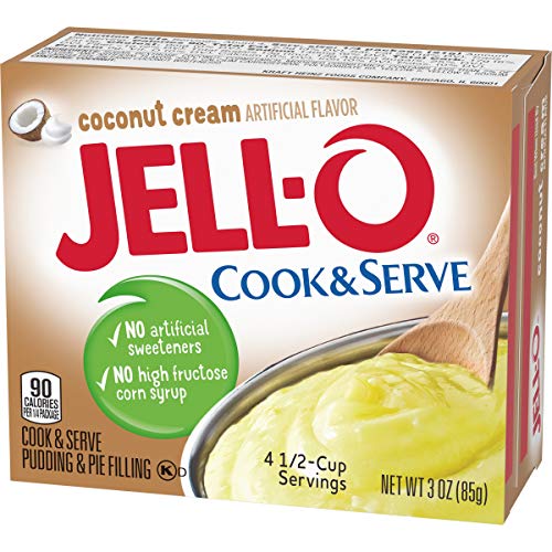 Jell-O Coconut Cream Cook &Amp; Serve Pudding &Amp; Pie Filling Mix 3 O