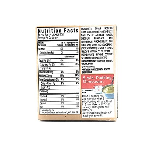 Jell-O Coconut Cream Instant Pudding &Amp; Pie Filling, 3/4 Oz 96G