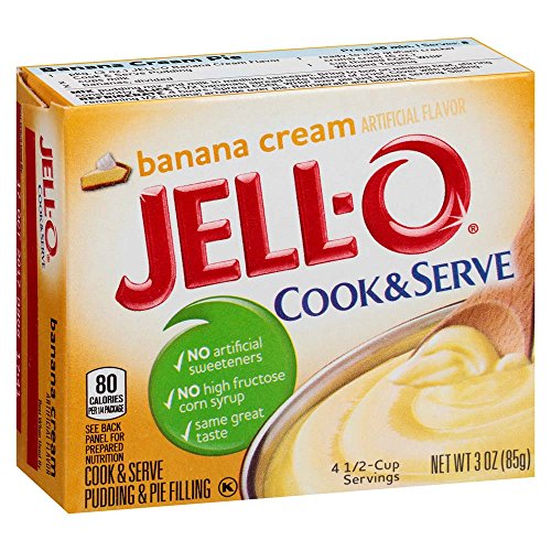 Jell-O Cook & Serve Banana Cream Pudding & Pie Filling 3 oz Box...