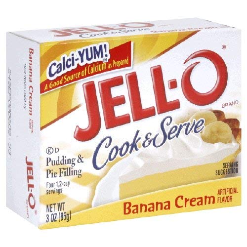 Jell-o Cook & Serve Pudding & Pie Filling Banana Cream 3 Oz 12 P...