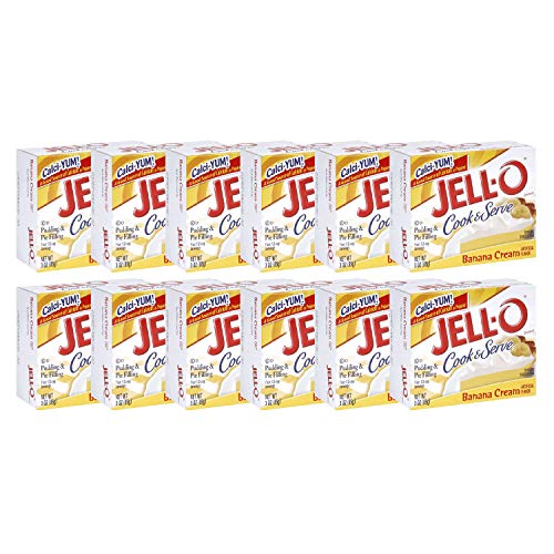 Jell-o Cook & Serve Pudding & Pie Filling Banana Cream 3 Oz 12 P...