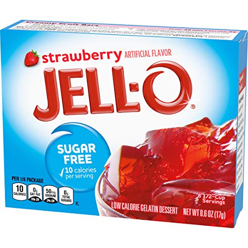 Jell-O Gelatin Mix, Strawberry Sugar Free, 0.6 Oz