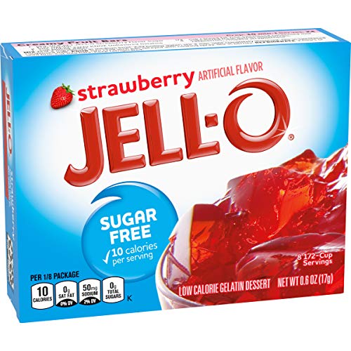 Jell-O Gelatin Mix, Strawberry Sugar Free, 0.6 Oz