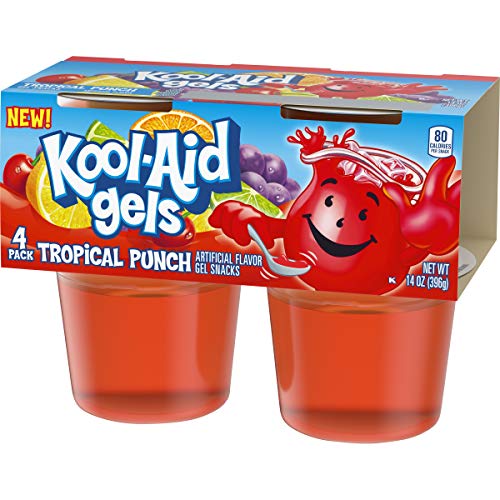 Jell-O Kool-Aid Gels Tropical Punch, 3.5 Oz, 4 Count Pack Of 6
