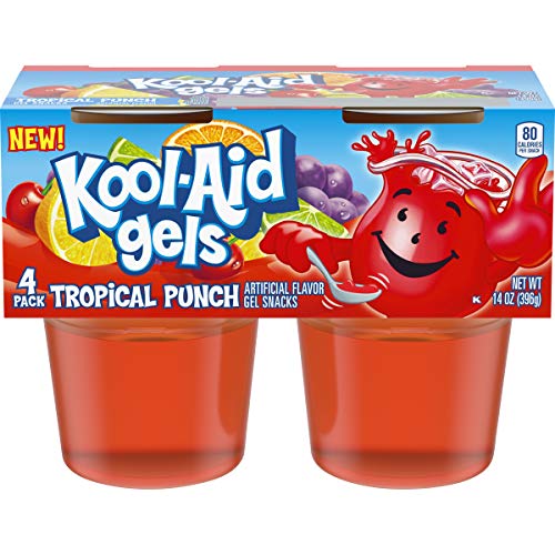 Jell-O Kool-Aid Gels Tropical Punch, 3.5 Oz, 4 Count Pack Of 6