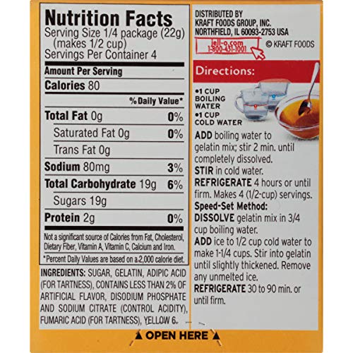 Jello Apricot Gelatin Dessert Mix 3Oz Boxes, Pack Of 6