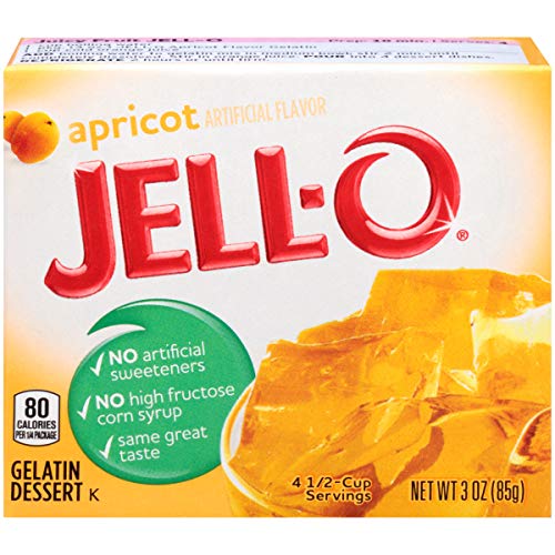 Jello Apricot Gelatin Dessert Mix 3Oz Boxes, Pack Of 6