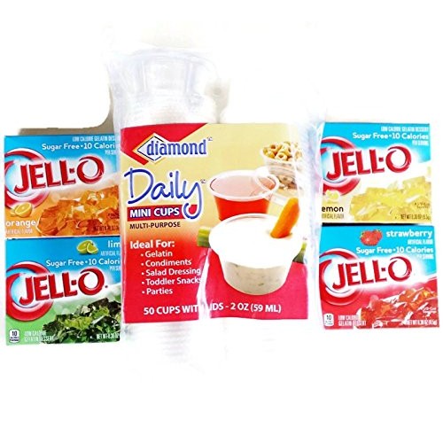 Sugar-Free Jell-O Shot Starter Kit Bundle - 5 Items - 50 Count P