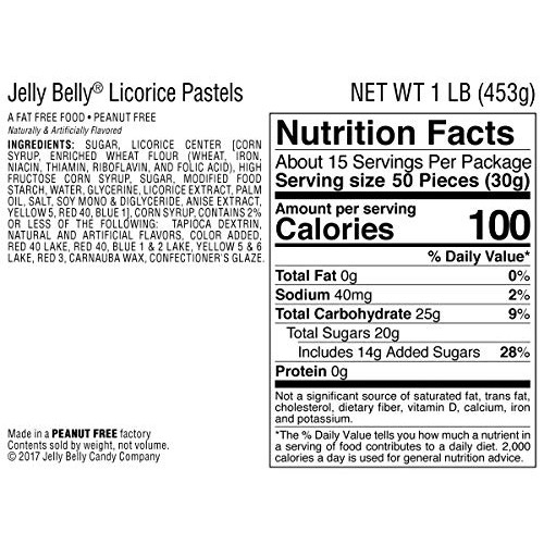 Jelly Belly Licorice Pastels - 1 Pound 16 Ounces Resealable Ba