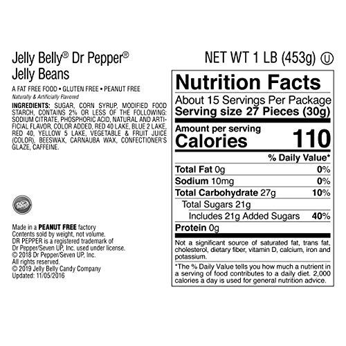 Jelly Belly Dr Pepper Jelly Beans - 1 Pound 16 Ounces Resealab