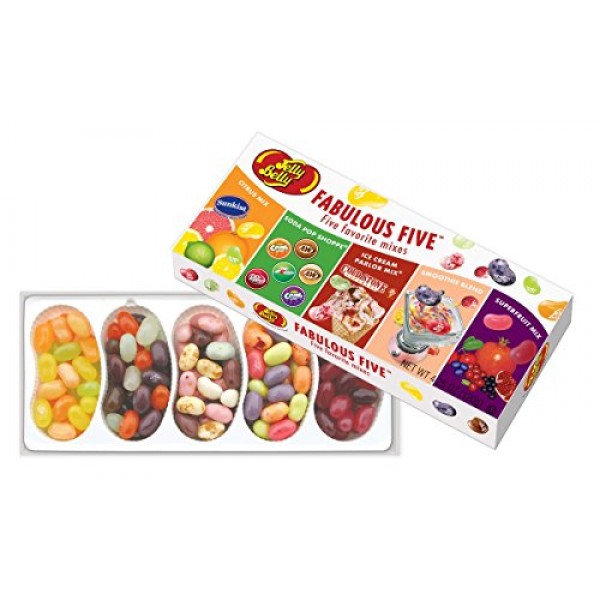 Jelly Belly Fabulous Five Jelly Bean Gift Box - 4.25 Oz - Offici