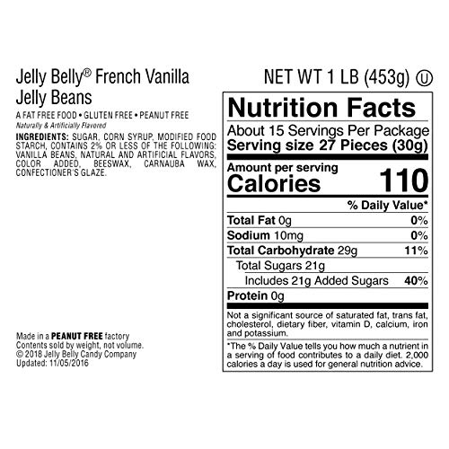 Jelly Belly French Vanilla Jelly Beans - 1 Pound 16 Ounces Res