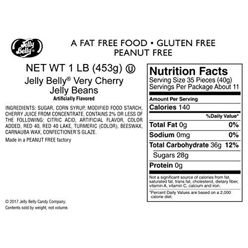 Jelly Belly Very Cherry Jelly Beans - 1 Pound 16 Ounces Reseal