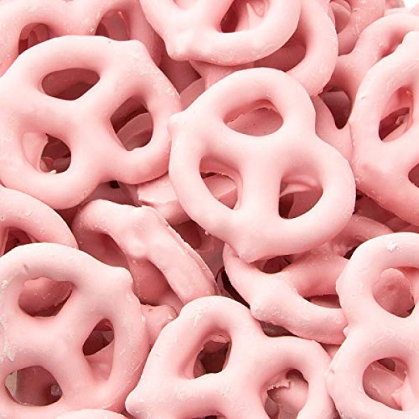 Chocolate and Yogurt Coated Covered Pretzels 1 LB, Strawberry Y...
