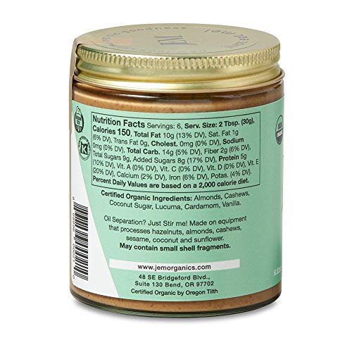 Jem, Nut Butter Spread Cashew Cardamom Organic, 6 Ounce