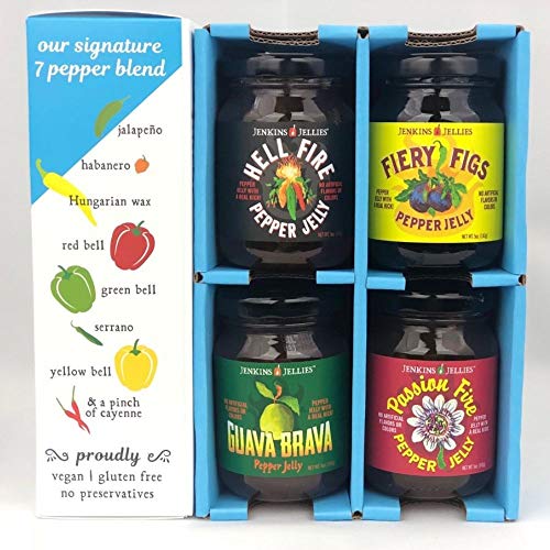 Jenkins Jellies Pepper Jelly, Mini Gift Set, 4 Flavors 4 - 5 Oz