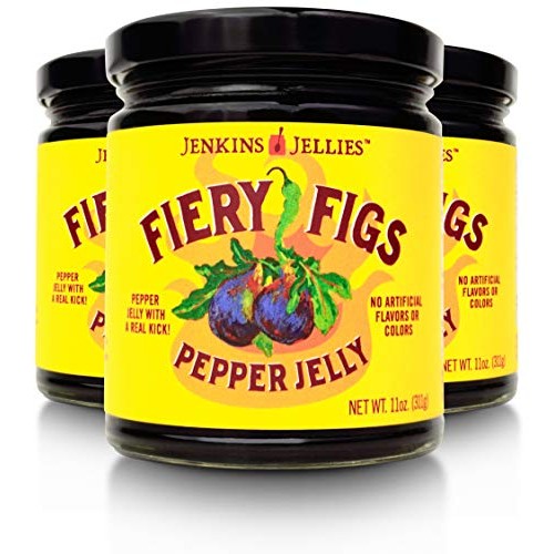 Jenkins Jellies 11Oz Fiery Fig Regular Jars Set Pack Of 3, Hot