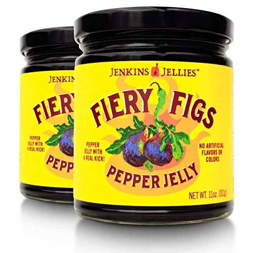 Jenkins Jellies Fiery Figs Pack Of 2, Hot Pepper Jelly With Ja