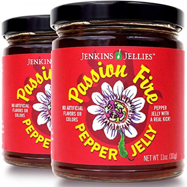 Jenkins Jellies Passion Fire Pack of 2, Hot Pepper Jelly with ...