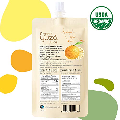 Usda Organic Yuza Citron Juice [ 6 Pouches ] Ready To Drink, On-