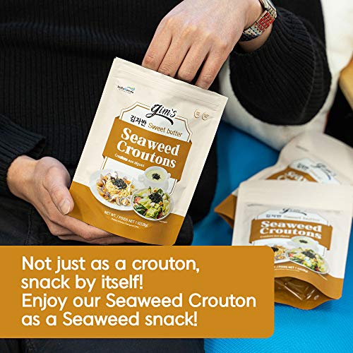 Vegan Seaweed Croutons, Sweet Butter Flavor [ 2 Pack ] Gluten Fr