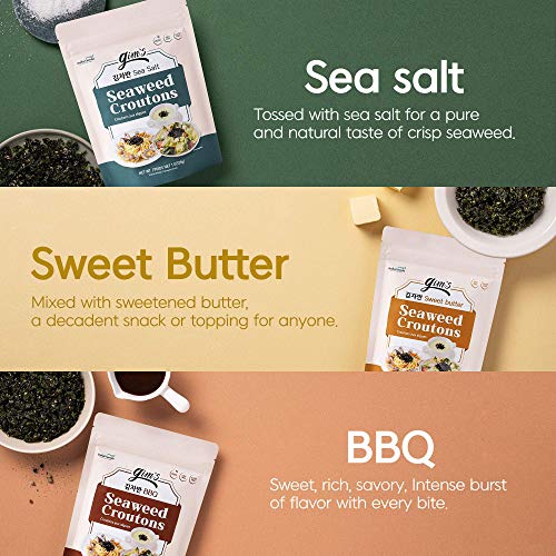 Vegan Seaweed Croutons, Sweet Butter Flavor [ 2 Pack ] Gluten Fr