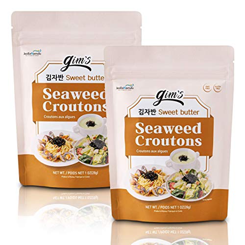 Vegan Seaweed Croutons, Sweet Butter Flavor [ 2 Pack ] Gluten Fr